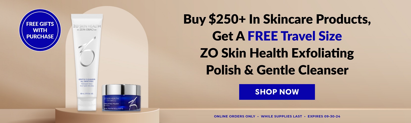 Buy $250+ in Skincare Products, Get a Free Travel Size ZO Skin Health Exfoliating Polish & Gentle Cleanser